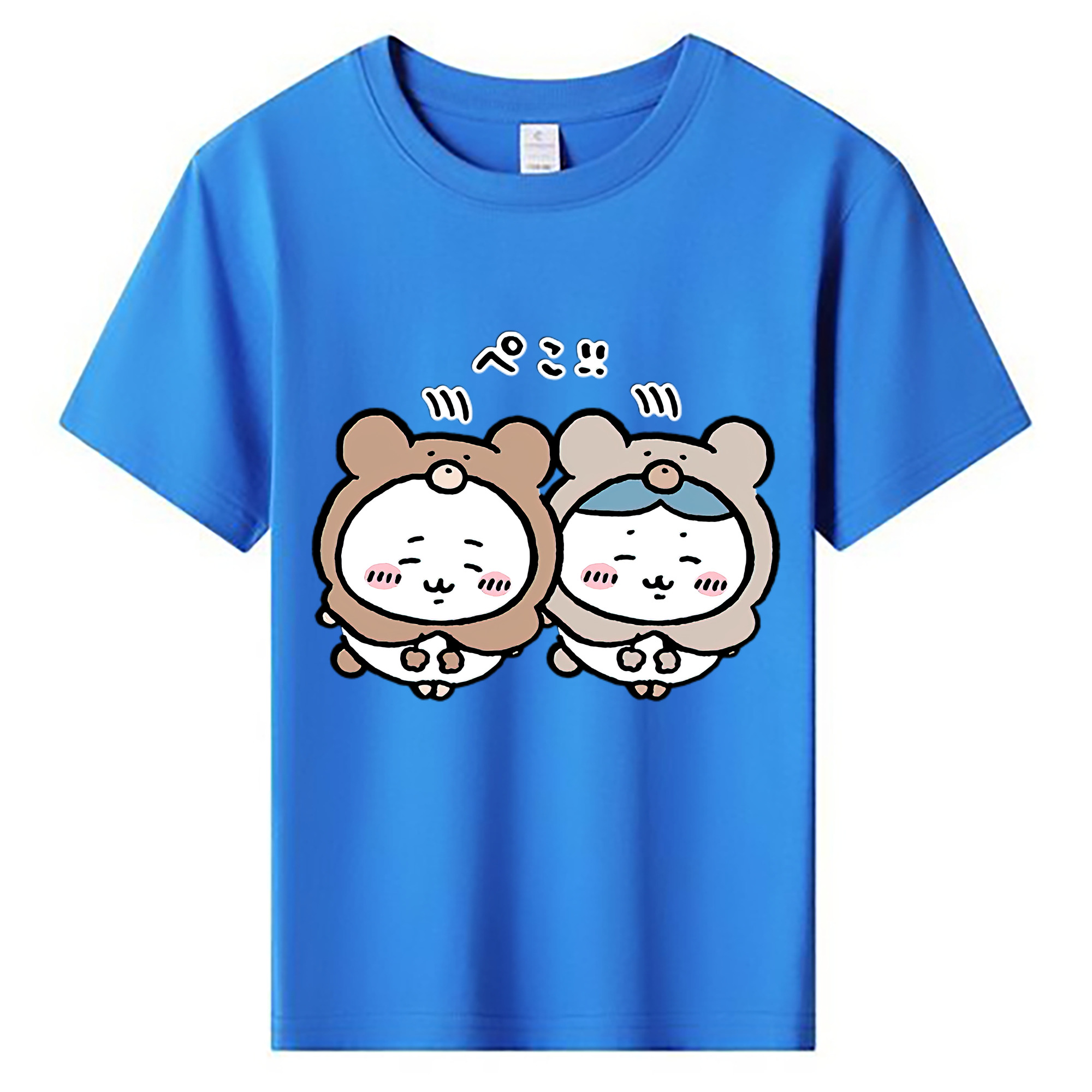 （画像用） ちいかわ ハチワレ Chii-kawa hachiware 綿100％キッズTシャツ（フロントプリント）